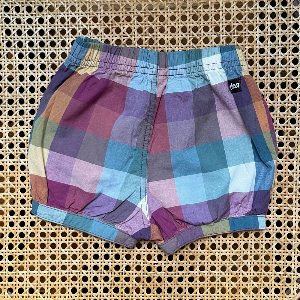 Tea Collection Plaid Bubble Shorts, 12-18M, Unisex